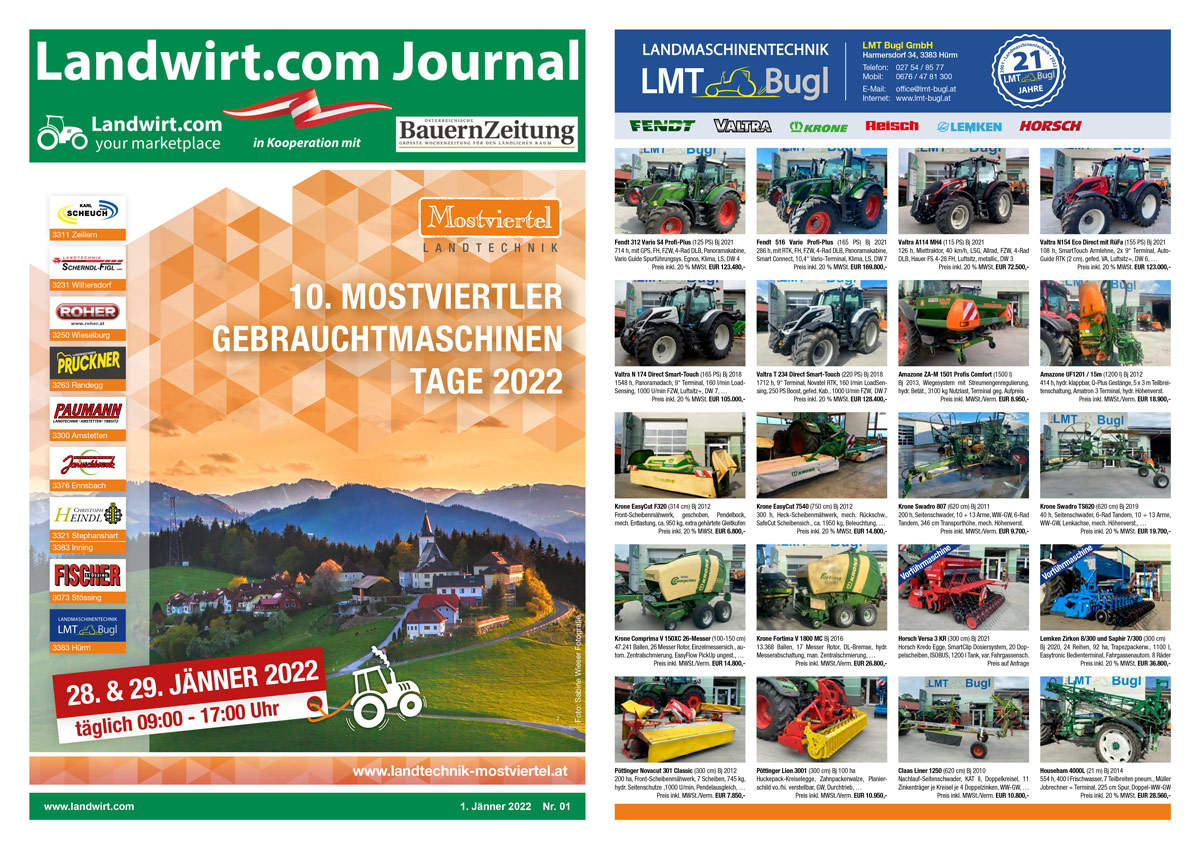 Landwirt.com Journal Sonderthema Mostviertler Gebrauchtmaschinentage 2022